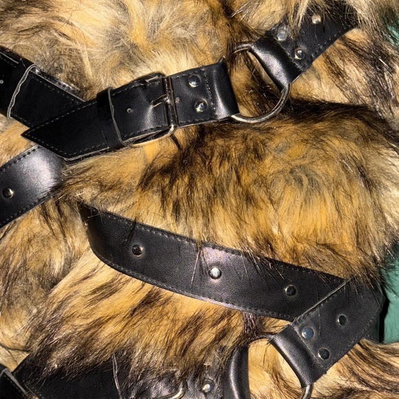 Club Exx (Dollskill) Faux Fur Platform Boots with Black Straps - Picture 5 of 6